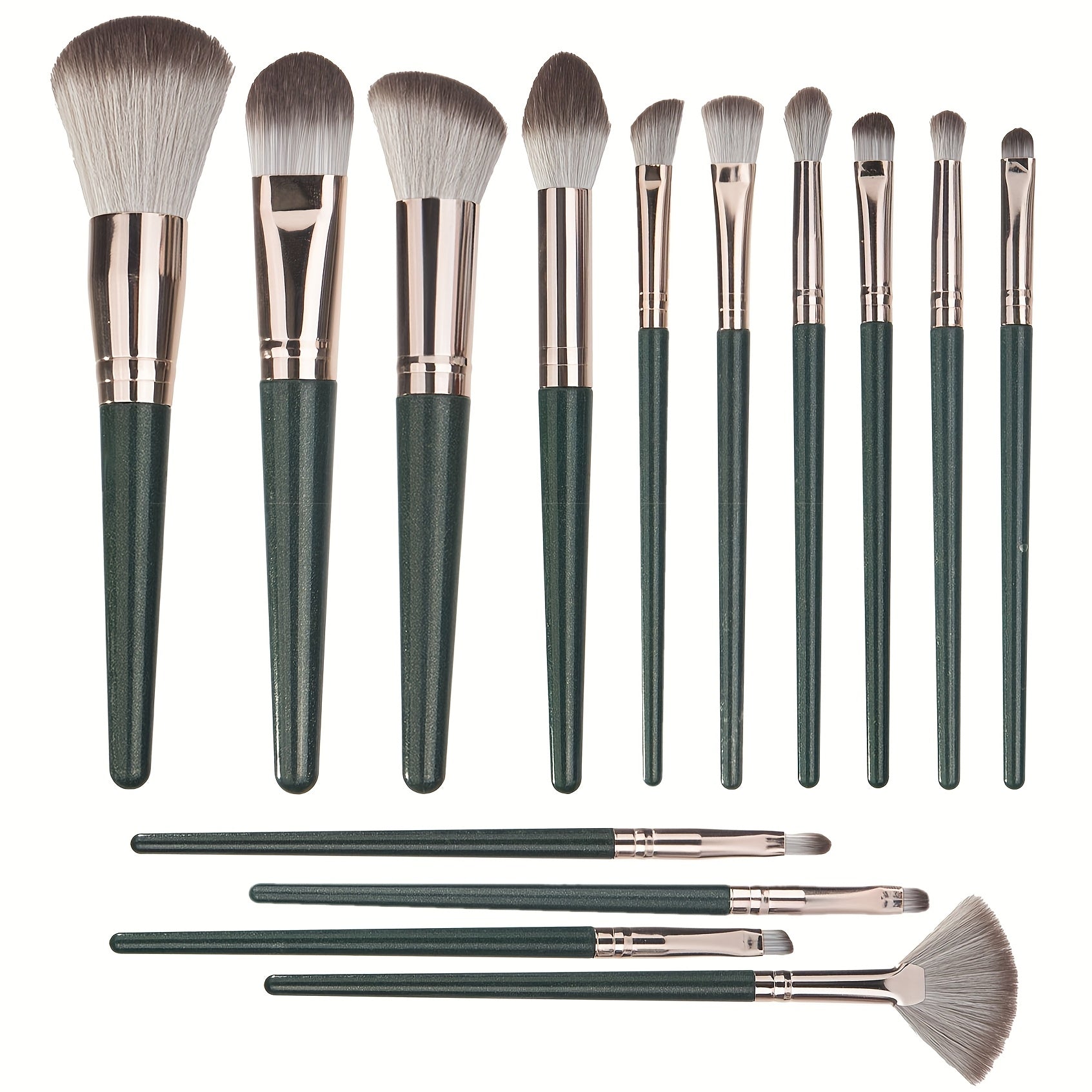 14-Piece Makeup Brush Set Nylon Bristle Palm Brushes All Skin Types Alcohol-Free