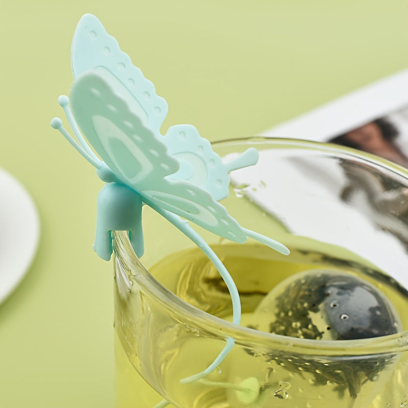 Transparent Butterfly-Shaped Silicone Tea Infuser Reusable Loose Leaf Strainer