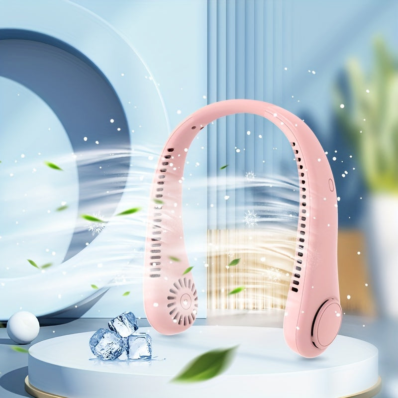 Portable USB Neck Fan with 360° Rotation, Long Battery Life, Silent Design