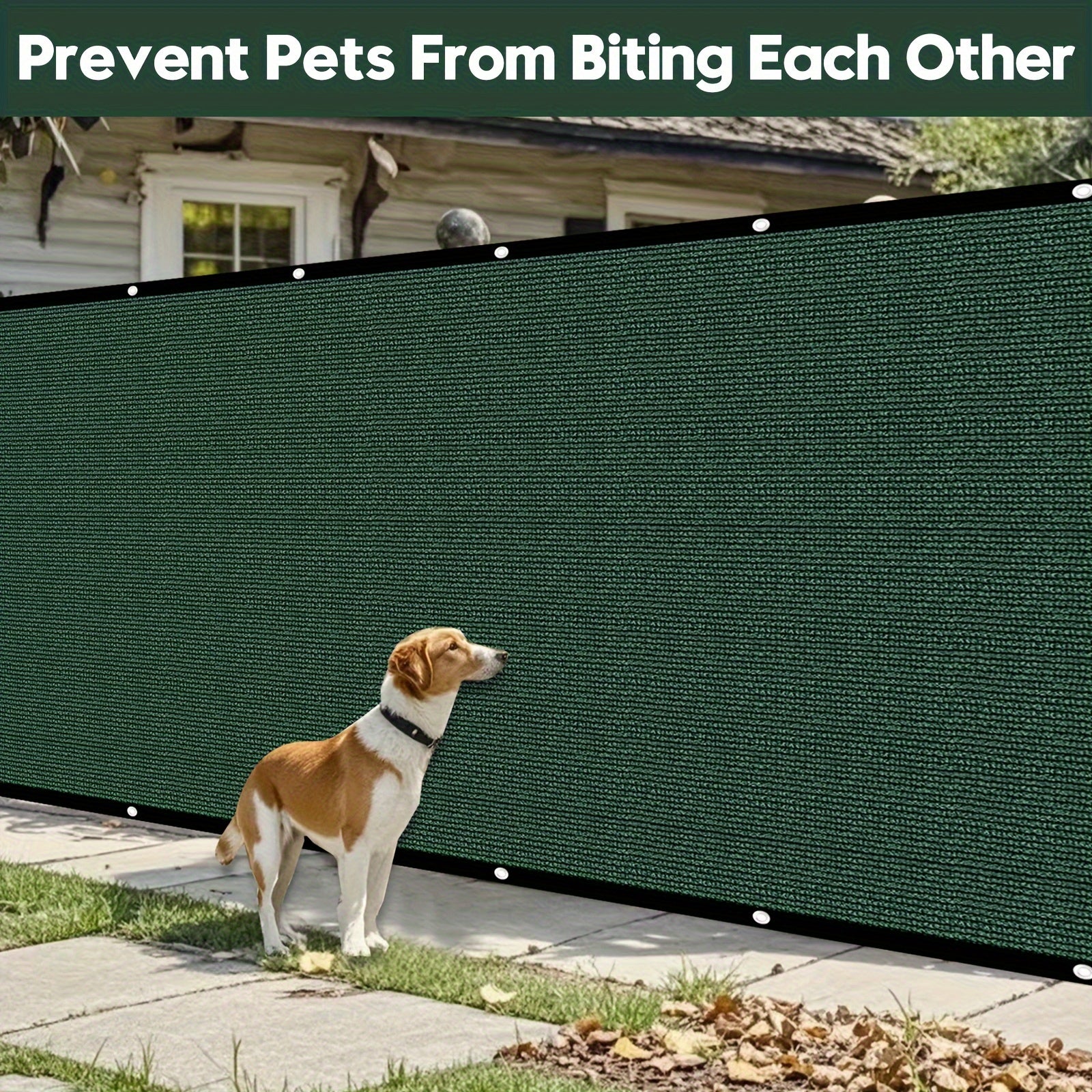 Heavy Duty Green Plastic Privacy Fence Screen Mesh with Brass Grommets and Straps for Gardens Yards Pools