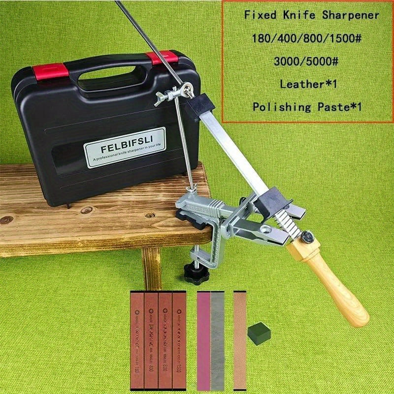 Barqaror burchak bilan olmos pichoqni qirqish, qo'lda oshxona maydalash tizimi va tosh bilan ishlash va pichoqni shimgich uchun, qutisi bilan birga.