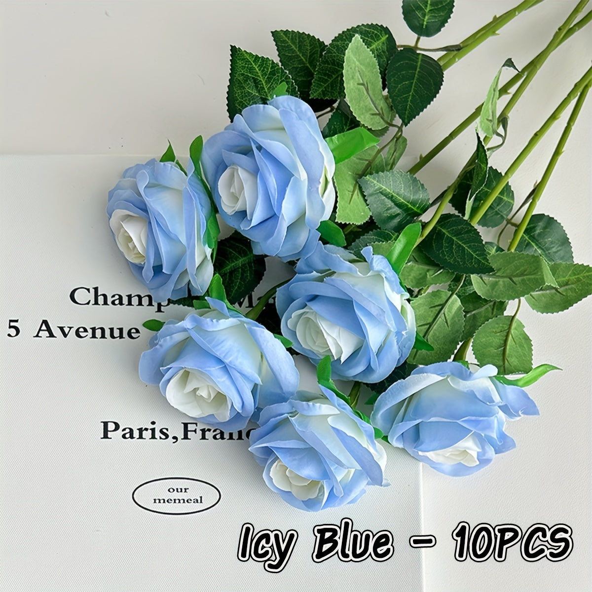 10 Faux Roses Artificial Flowers for Wedding Decor and Home Centerpieces 51cm