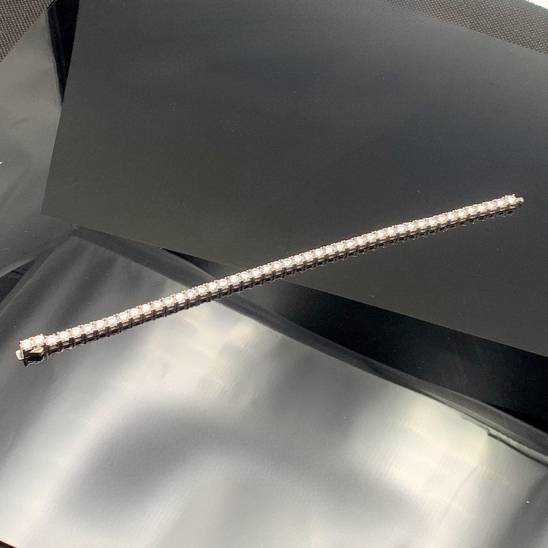 Унисекс винтажный серебряный теннисный браслет с Moissanite и покрытием из 18K золота