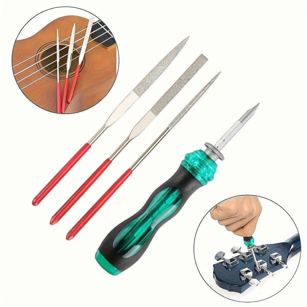 Guitar Repair Kit Set Stainless Steel Tools for String Changing Tuning and Maintenance