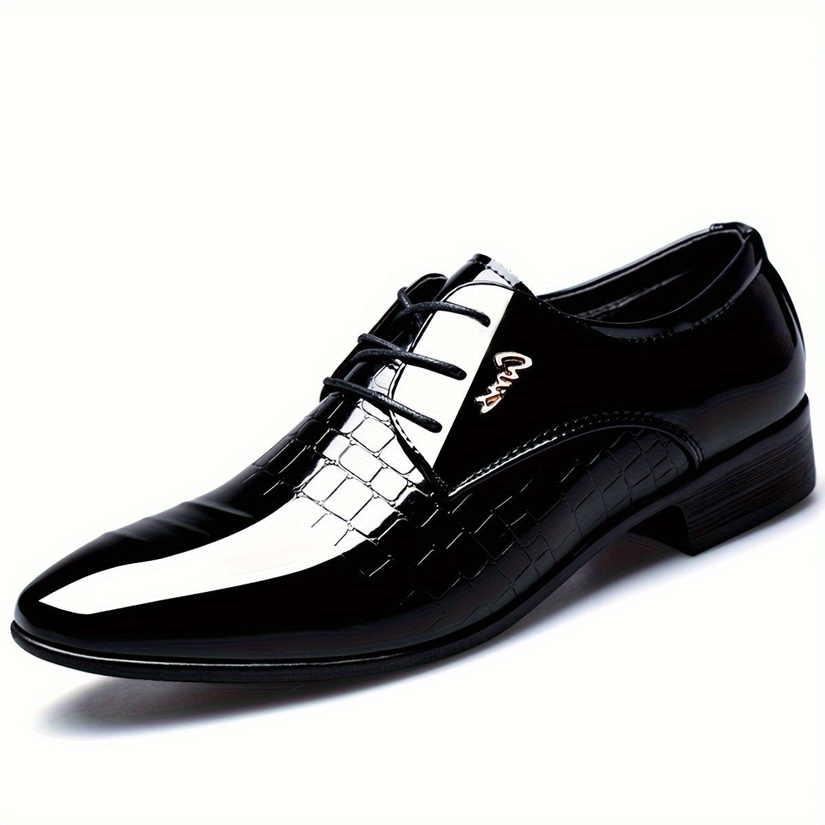 Men's Black Leather Pointed Toe Dress Shoes for Formal and Casual Wear