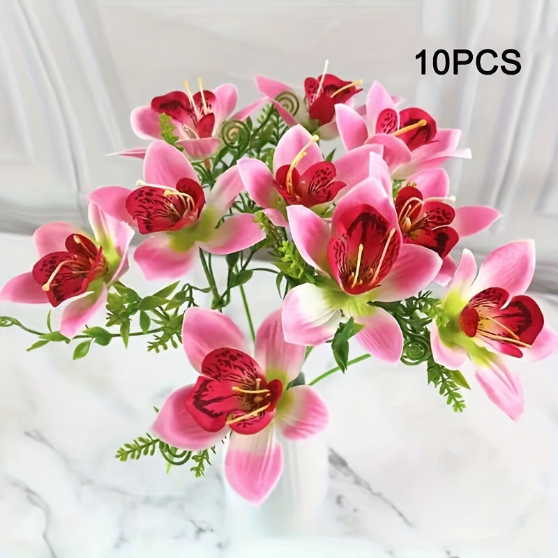 Mini Fabric Flowers Pack of 10 for Weddings and Home Decor