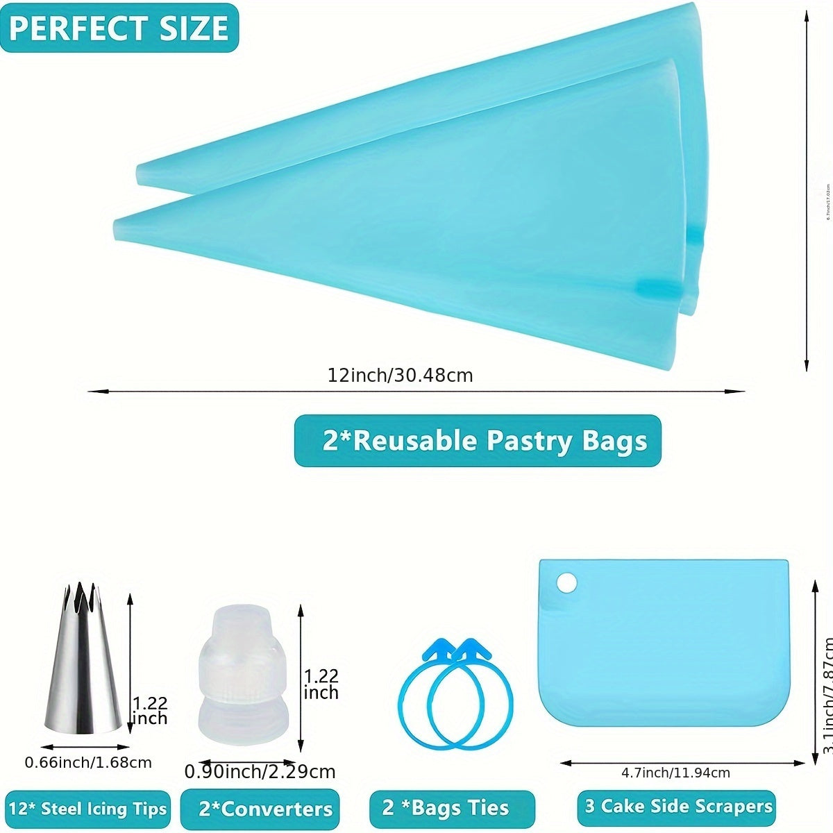 Cake Decoration Set 21 Pieces Baking Tools Molds Piping Tips