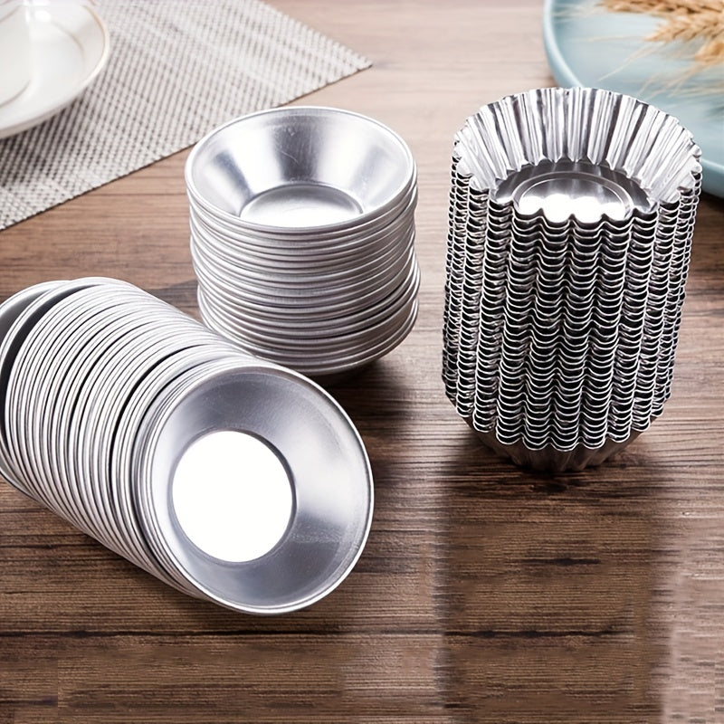 Egg Tart Molds 10/20pcs Set Aluminum Alloy Non-Stick Mini Pans for Pies and Puddings
