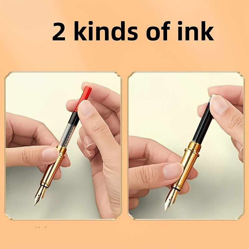 Fountain Pen with 50 Ink Pouches for Calligraphy Office Use Suitable for Students and Adults