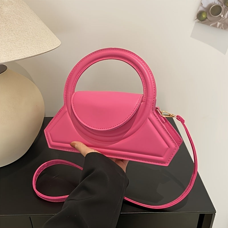 Solid Color PU Sling Bag with Magnetic Closure for Work and Occasions in Black Rose Red Khaki Coffee Dark Brown