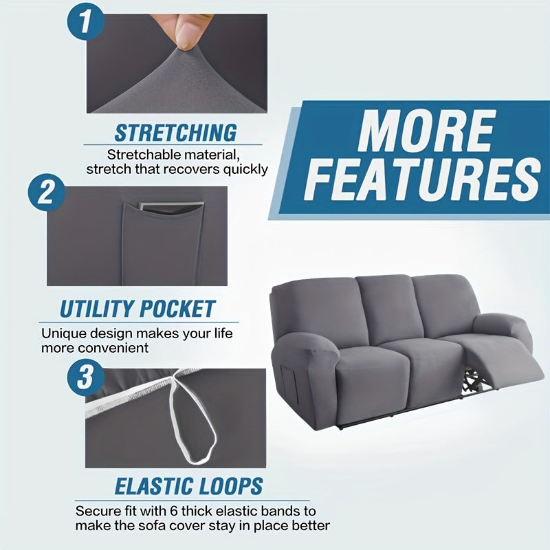 8-Piece Waterproof Sofa Slipcover Set for Living Room and Office Protection