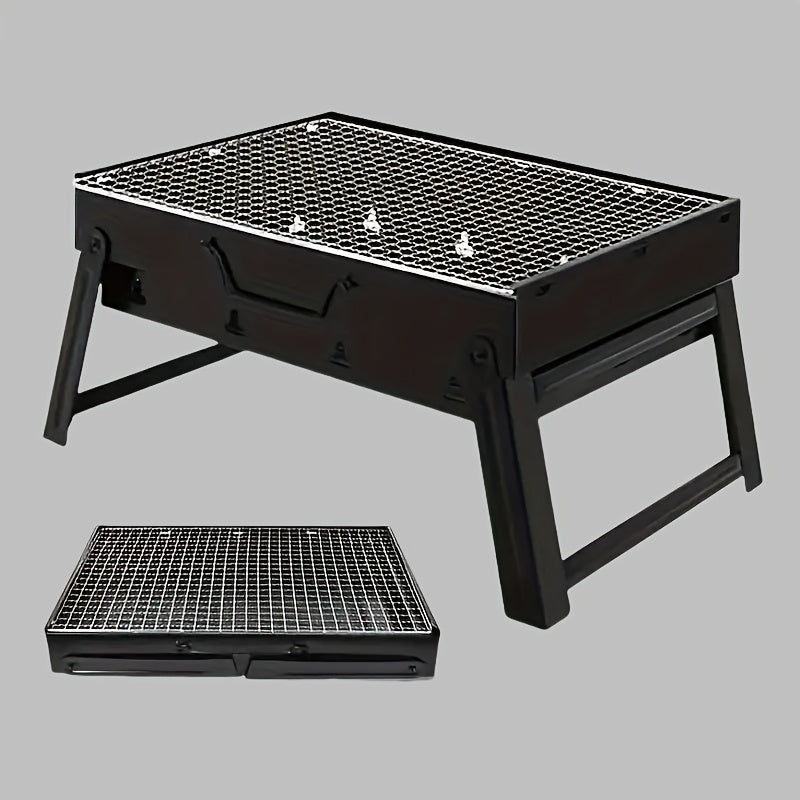 Portativ karbon grill, sayohat qilish va oson ko'tarish uchun yengil temir materialdan tayyorlangan yig'iladigan BBQ stend. Har doim mazali BBQdan bahramand bo'ling.