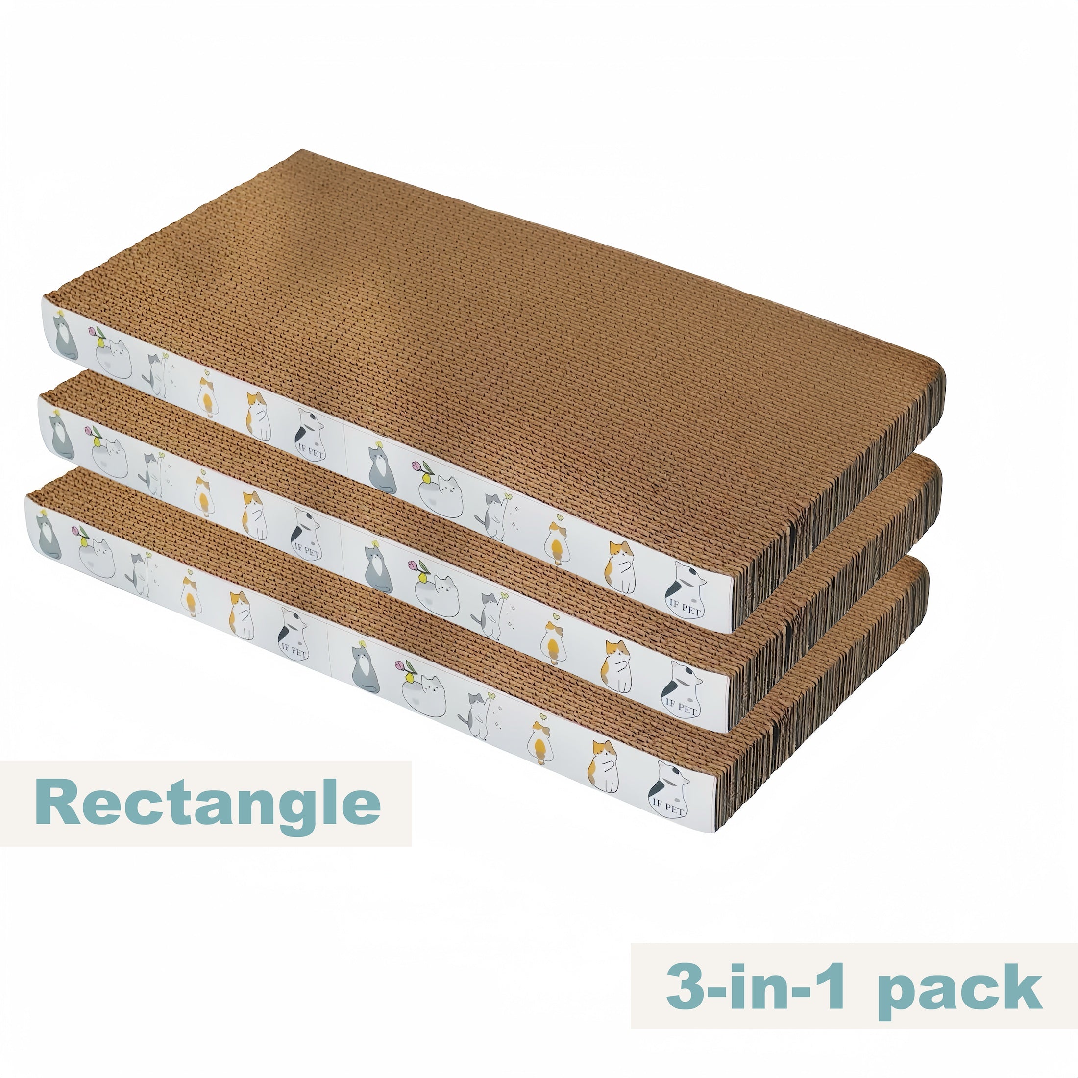 Extra-Large Reversible Corrugated Cardboard Cat Scratch Pad with Non-Slip Base