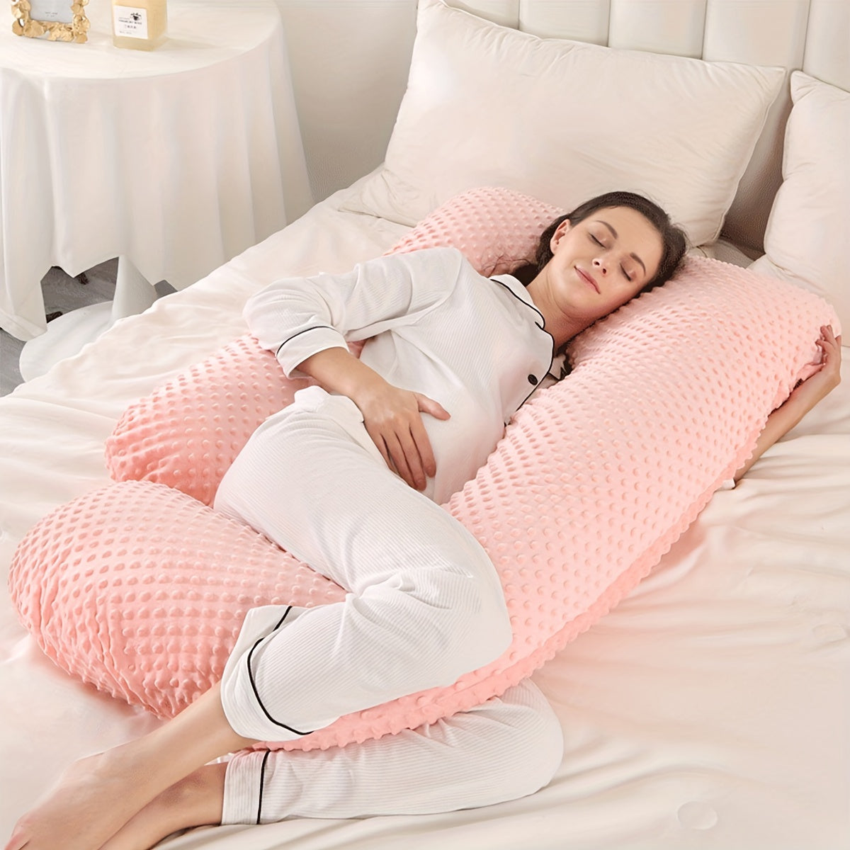 Pregnancy Pillow U-Shaped Body Support for Side Sleeping with Waist Cushion
