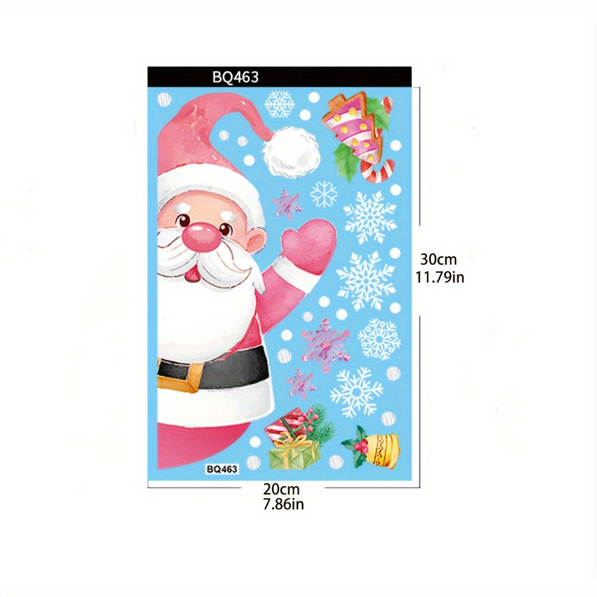 Christmas Decorations Set with Snowmen Snowflakes Garlands and Glass Stickers