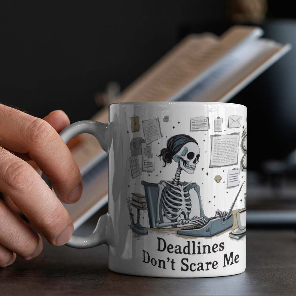 Ceramic Skeleton Worker Mug Retro Hard Worker Coffee Cup 1pc