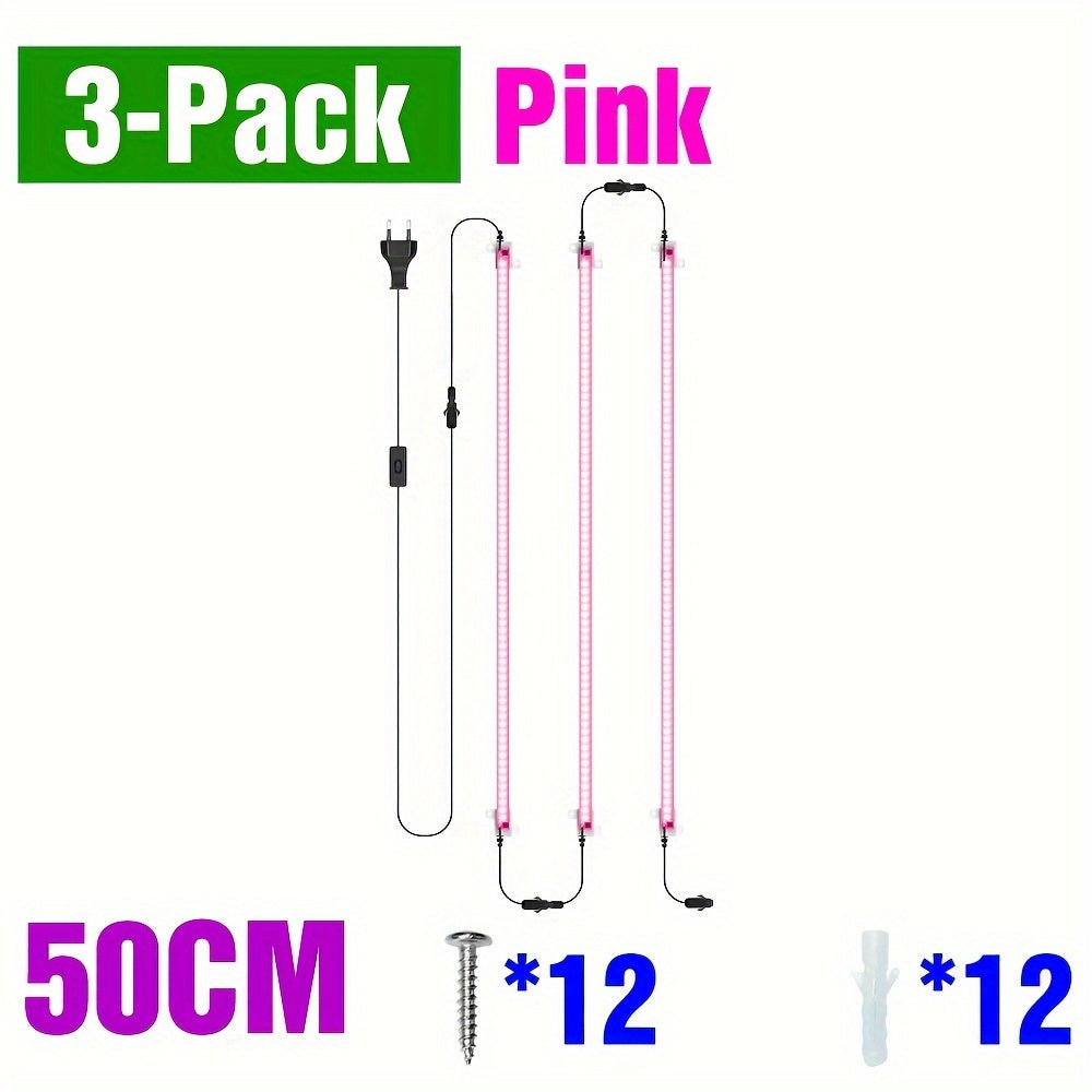 220V Full Spectrum LED Grow Light with 12 Heads 50cm for Indoor Plants Hydroponics Greenhouse