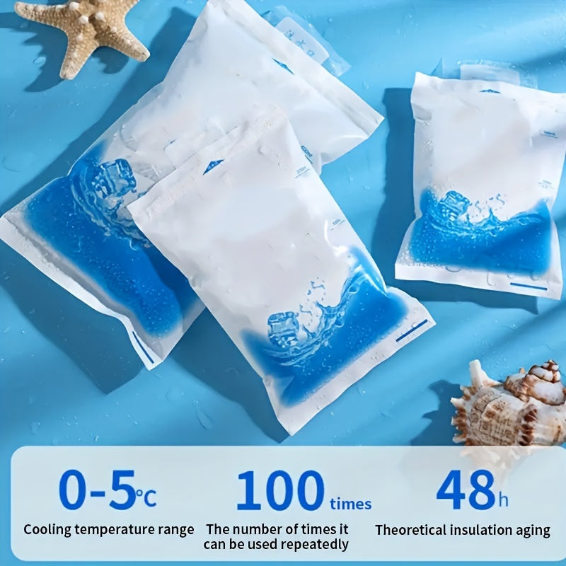 Set of 5 to 10 Reusable Ice Packs for Food Storage and Cold Chain Preservation