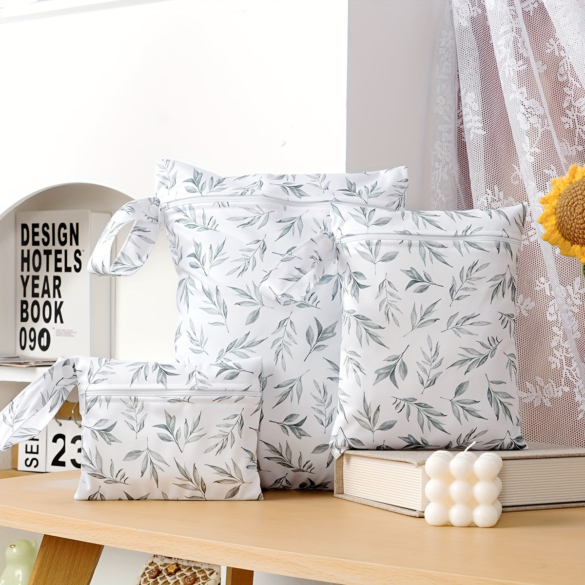 Suv o'tkazmaydigan pampers sumkasi to'plami - 3 dona o'z ichiga oladi, plyaj, basseyn, sport zali va sayohat uchun mukammal - Mustahkam polyesterdan tayyorlangan, pampers, nam kiyimlar va saqlash uchun ideal - Portativ va ko'p funksiyali