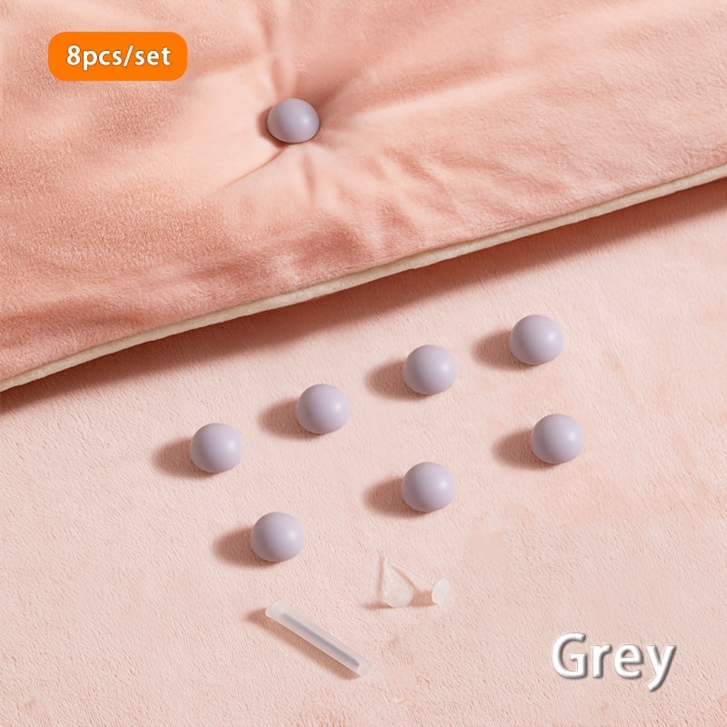 Set of 6 or 8 Mushroom Head Bedding Clips for Securing Sheets and Quilts