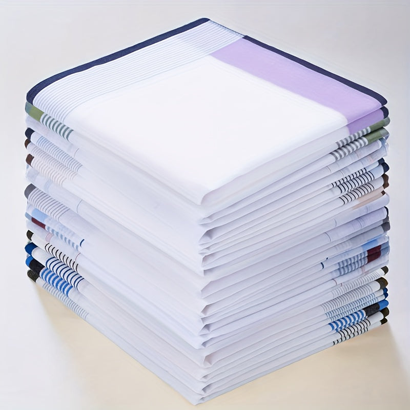 Juego de 12 pañuelos de algodón con diseño clásico, absorbentes y duraderos para hombres y mujeres