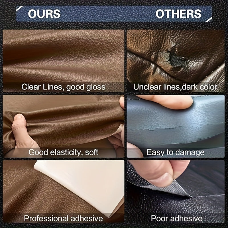 Cinta de reparación de cuero sintético con parche autoadhesivo para muebles y asientos de coche