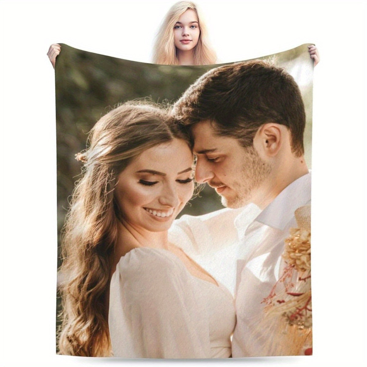 Personalized Photo Flannel Blanket with Digital Printing Soft Polyester Fleece All-Season Throw
