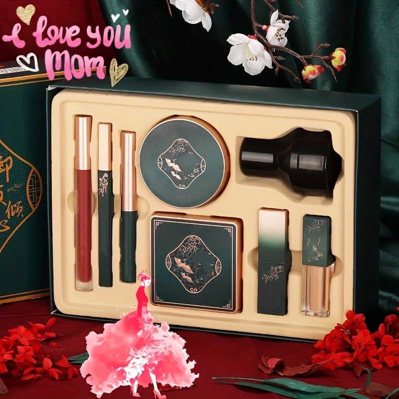 8-Piece Makeup Gift Set for Beginners with Air Cushion Foundation and Mixed Shades for Ages 14+