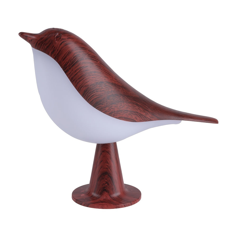 Art Deco Bird LED Table Lamp with Touch Night Light Rechargeable Lithium Battery and USB Cable in Maple Leaf Color