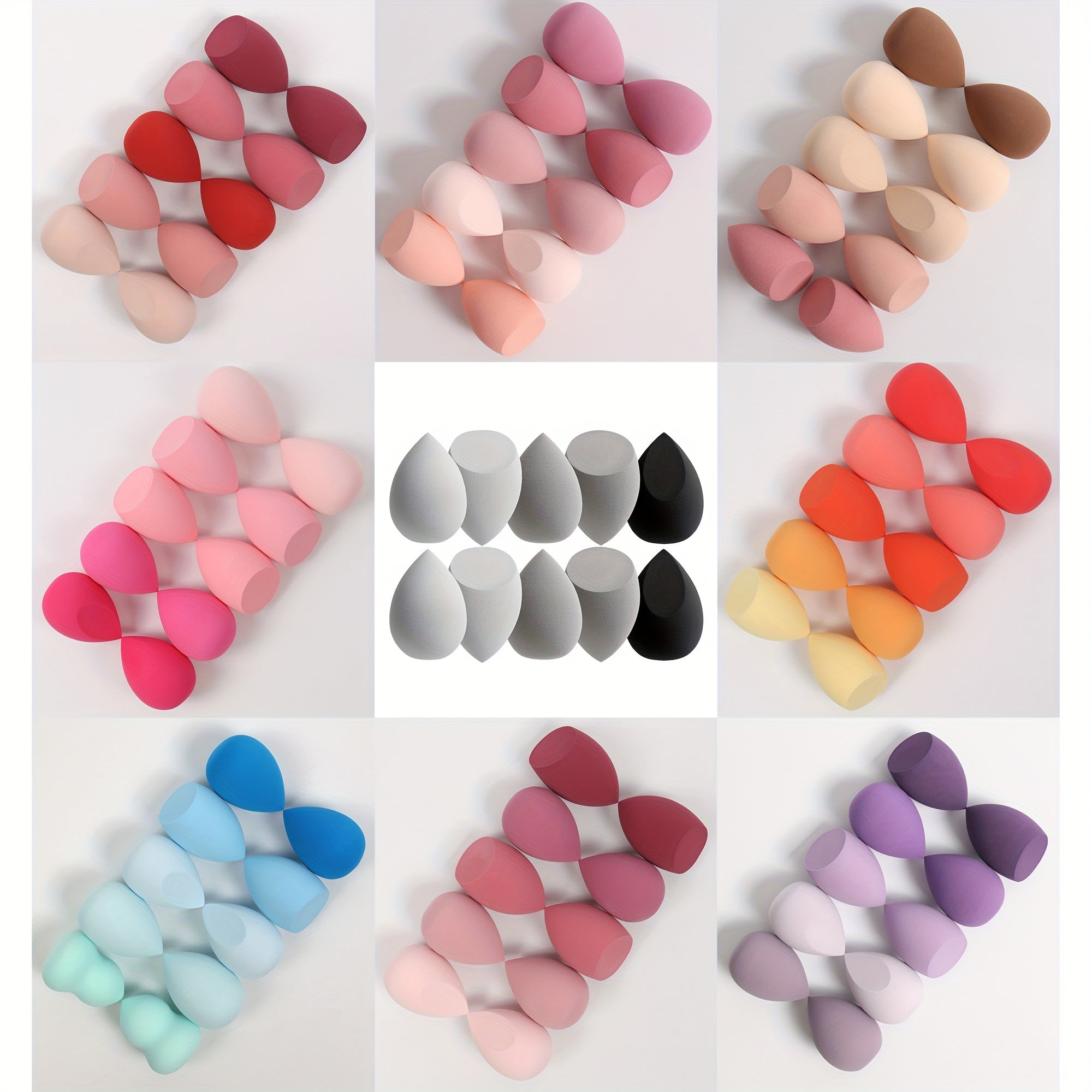 Tovoqlik uchun ikki tomonlama suvga chidamli PU nam va quruq blenderi makiyaj shimgichligi