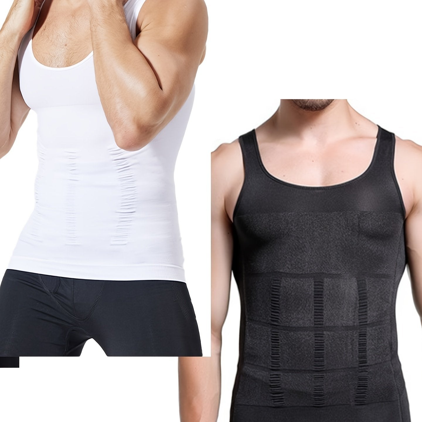 Men's Thermal Compression Tank Top for Abdomen Slimming Sleeveless High-Stretch Nylon Casual