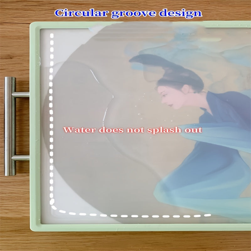 Aseptic Stainless Steel Cutting Board with Handle for Kitchen and Picnic Use