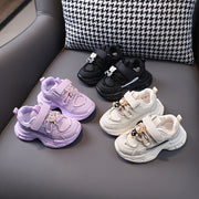 Girls' Solid Color Sneakers for All-Season Comfort and Durability