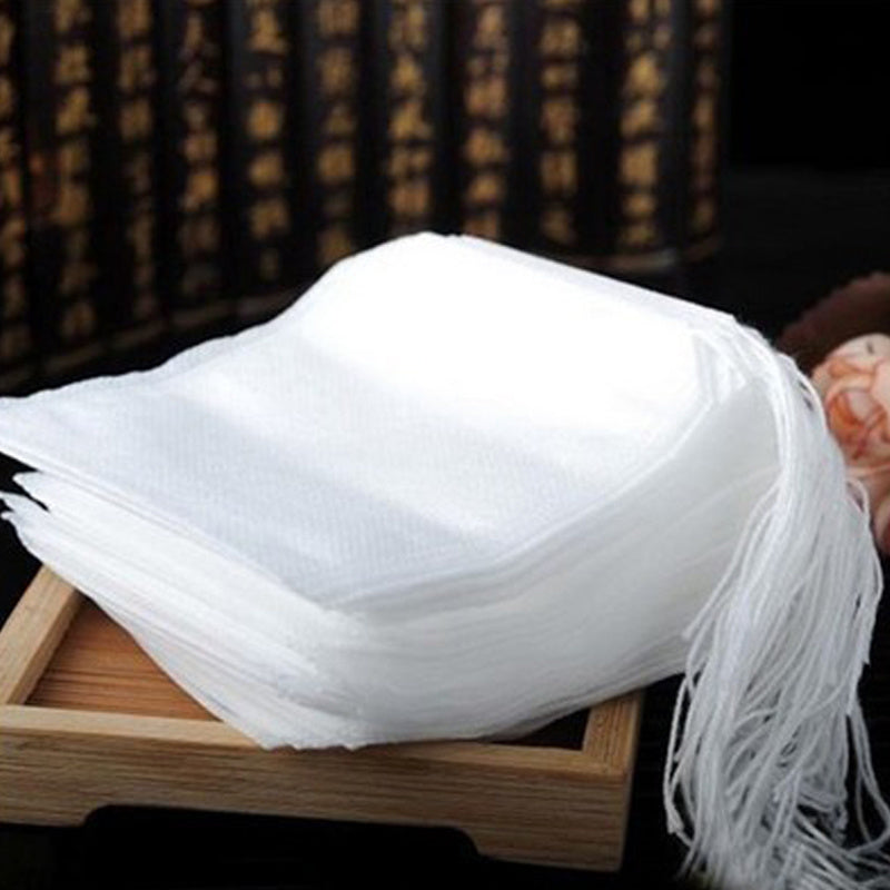 Disposable Tea Filter Bags 100Pcs Transparent Non-Woven Drawstring for Loose Leaf Tea