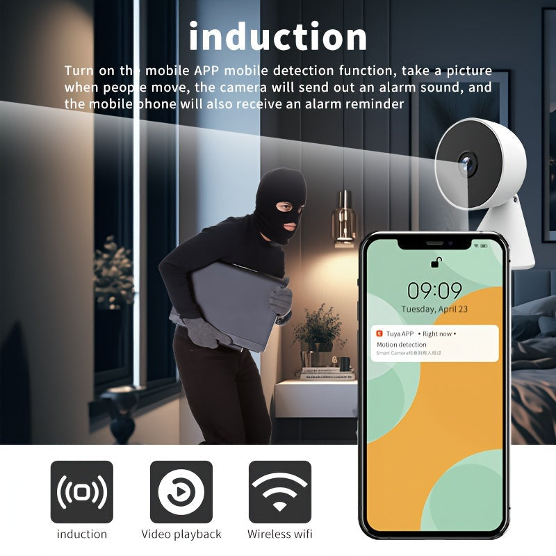 1080P HD WiFi камера безопасности от Anyazhineng - Умная домашняя веб-камера с двусторонним аудио, инфракрасным ночным видением и мобильным удалённым доступом для повышения безопасности