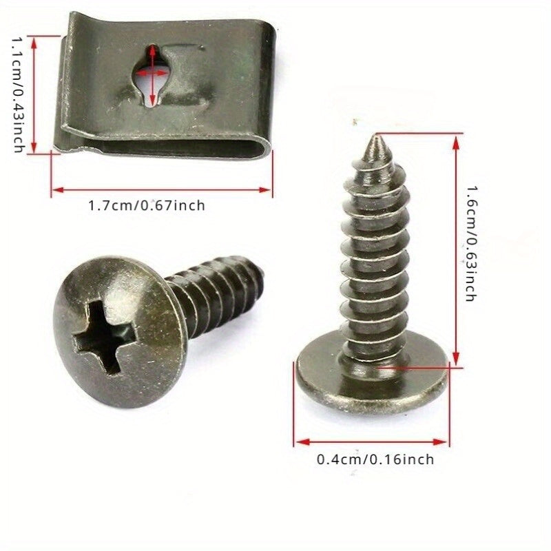 10/20/50/100pcs U-Clamp Car Tuning Clips Iron Metal Interior Fender Bumper Protection