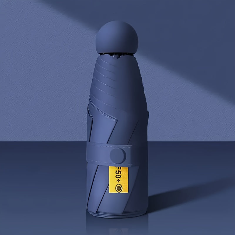 Unisex Foldable 6-Bone Pongee Umbrella Lightweight Durable Casual