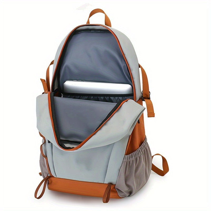 Women's Nylon Checkered Laptop Backpack for Outdoor Hiking and Travel