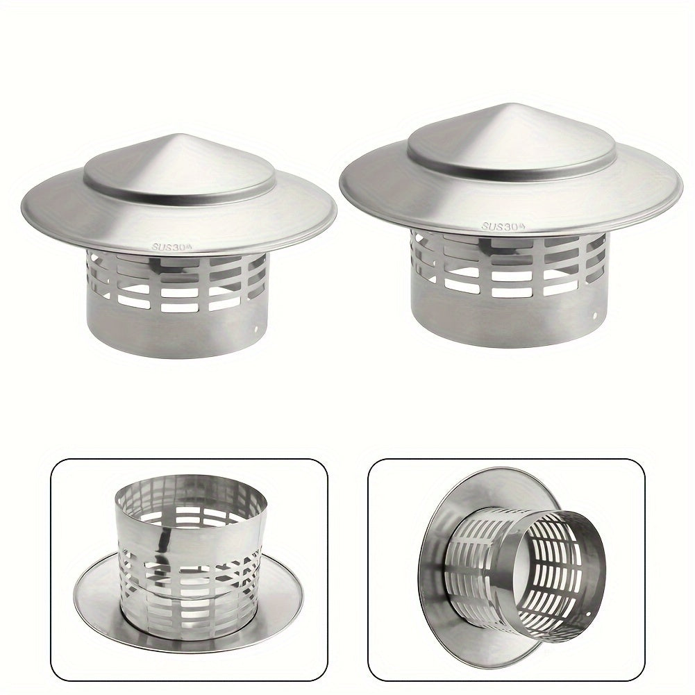 304 Stainless Steel Chimney Cap with Ventilated Rain Cover for Heating and Cooling