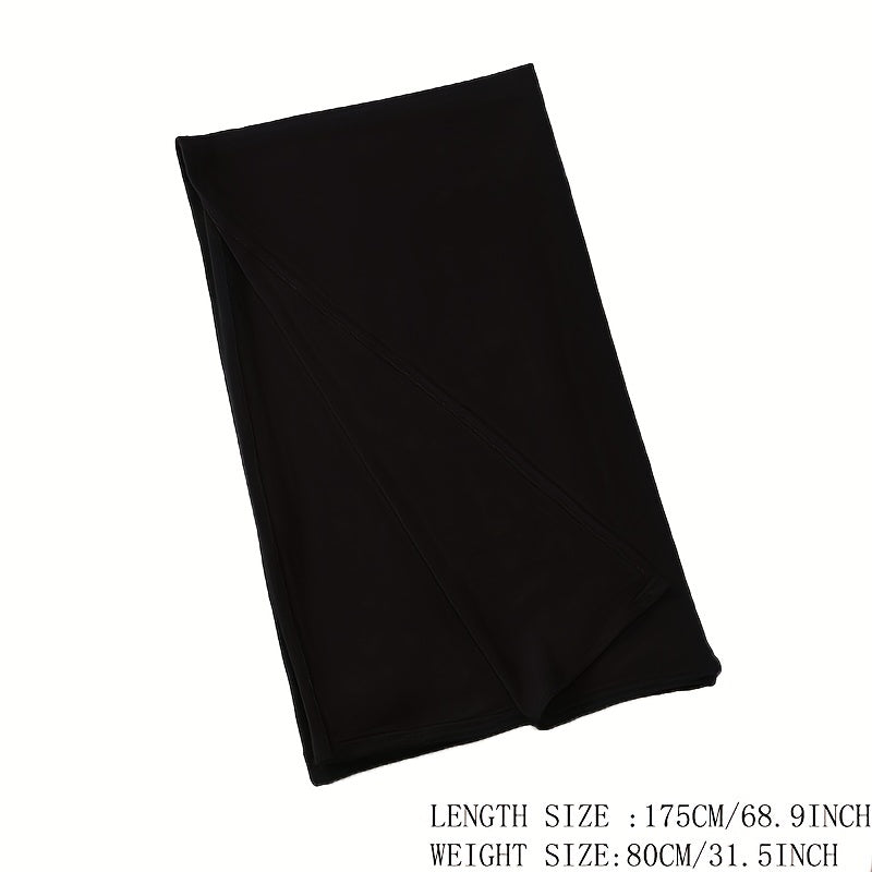 Yogʻonli rangli polyester hijab sharf, nozik va elastik tikilgan bosh sharf, elegant koʻrinish uchun