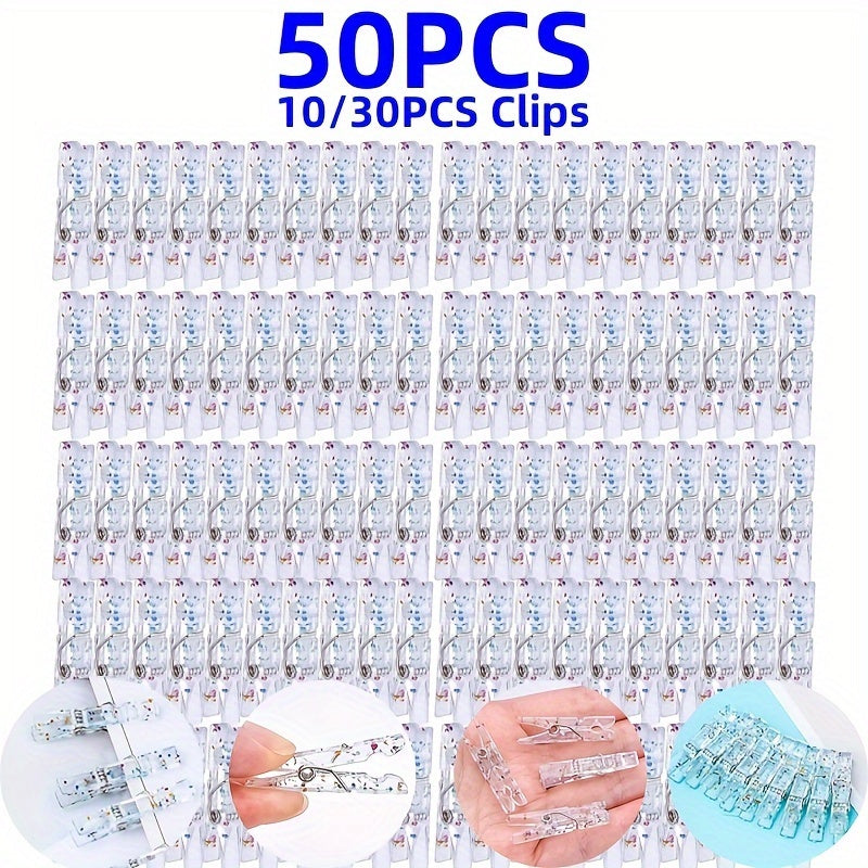 Пластиковые прозрачные прищепки для фотографий, упаковка 50 шт.