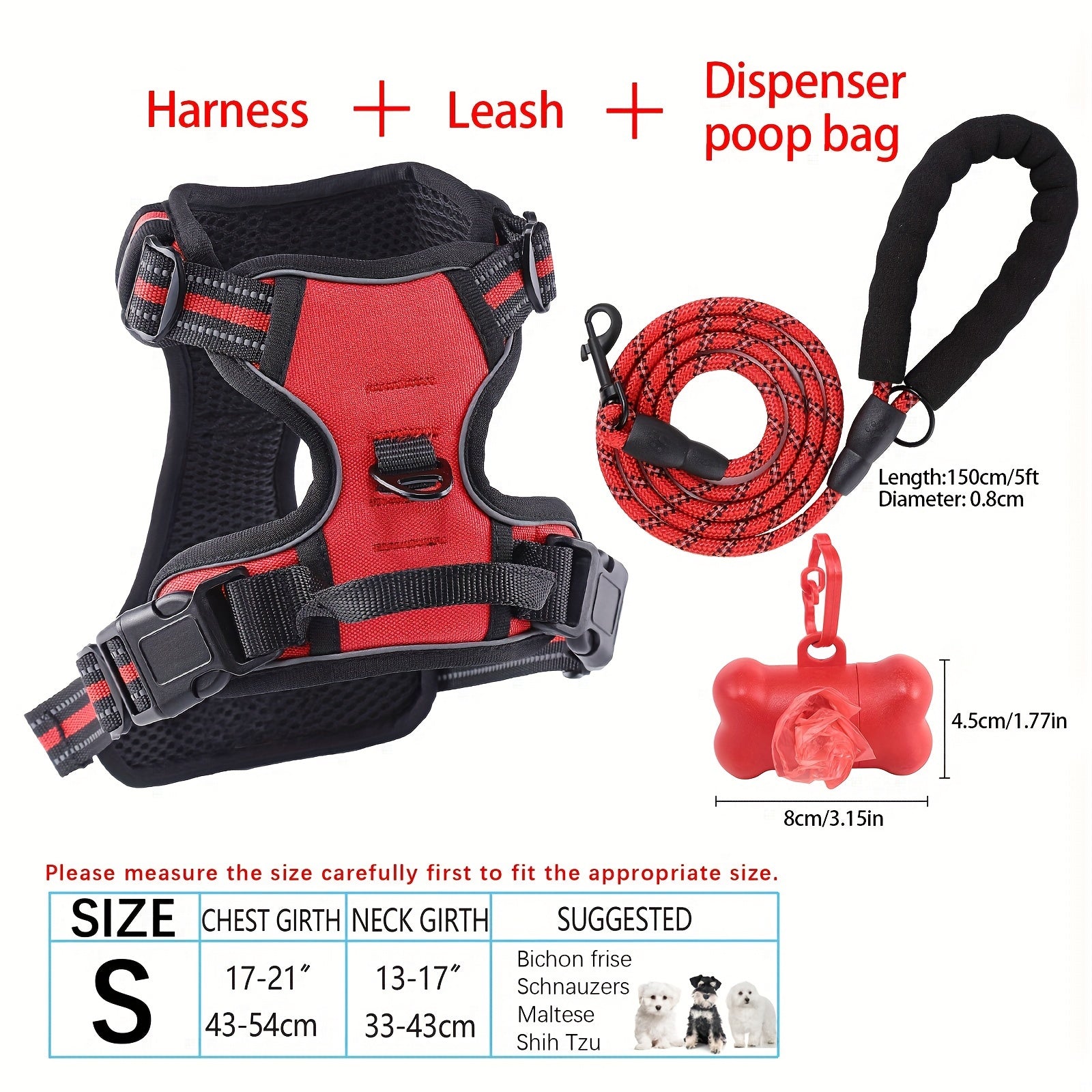 No-Pull Dog Harness and Leash Set with Reflective Features for Medium and Large Dogs