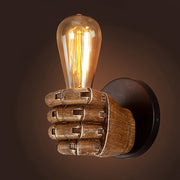 Industrial Style Wall Lamp Resin Fist Design E26 Indoor Brown Tan