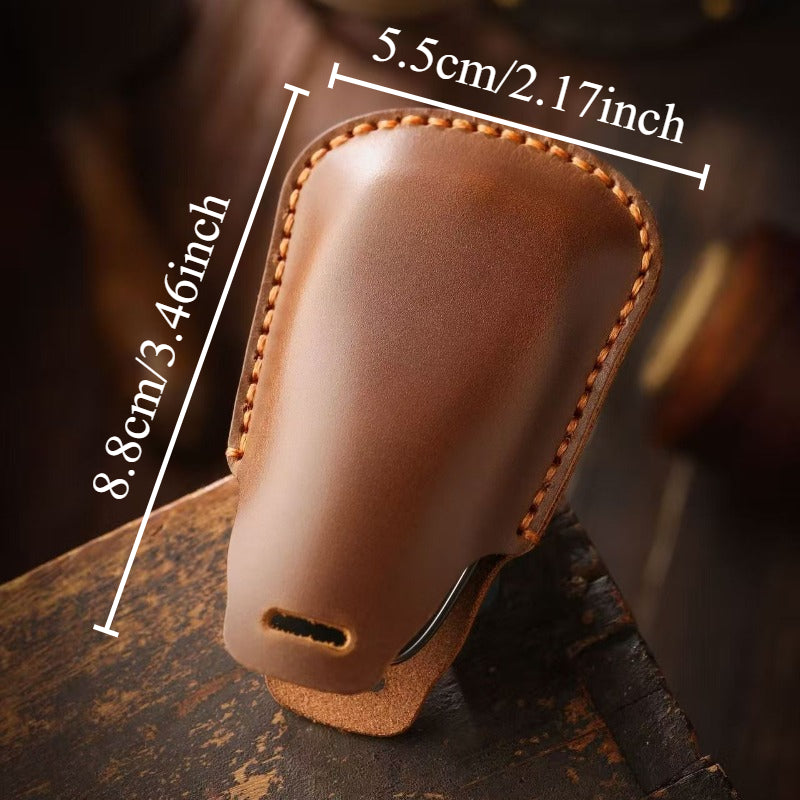Car Remote Key Fob Cover Leather Shell Case with Keyring for SUV Cars