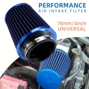 Universal 3-Inch Cold Air Intake Filter for Car Engine High Flow