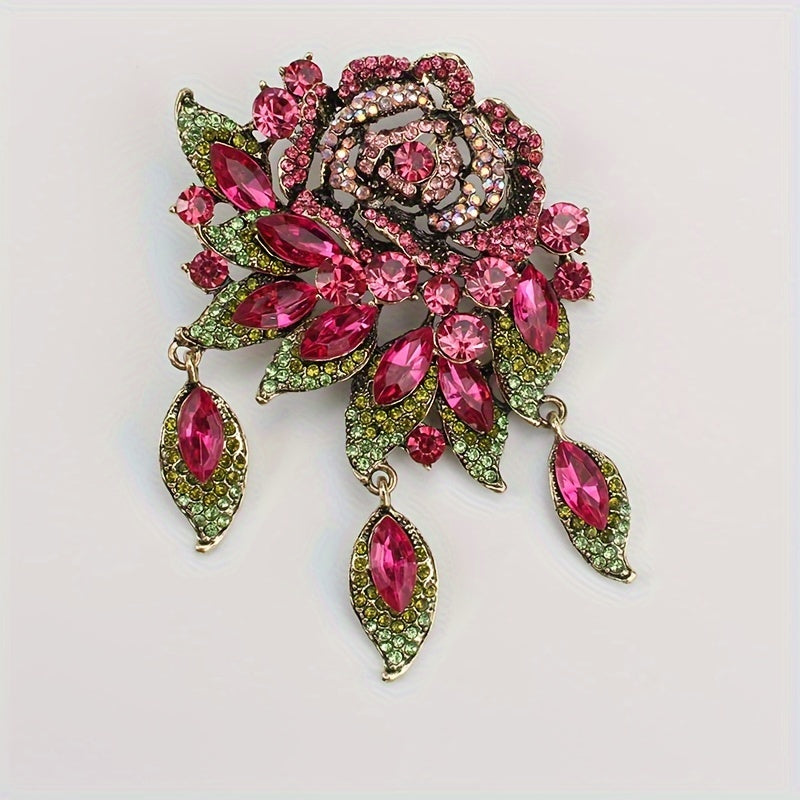 Изысканные цветочные броши, стильные броши с камнями, модные аксессуары для женщин