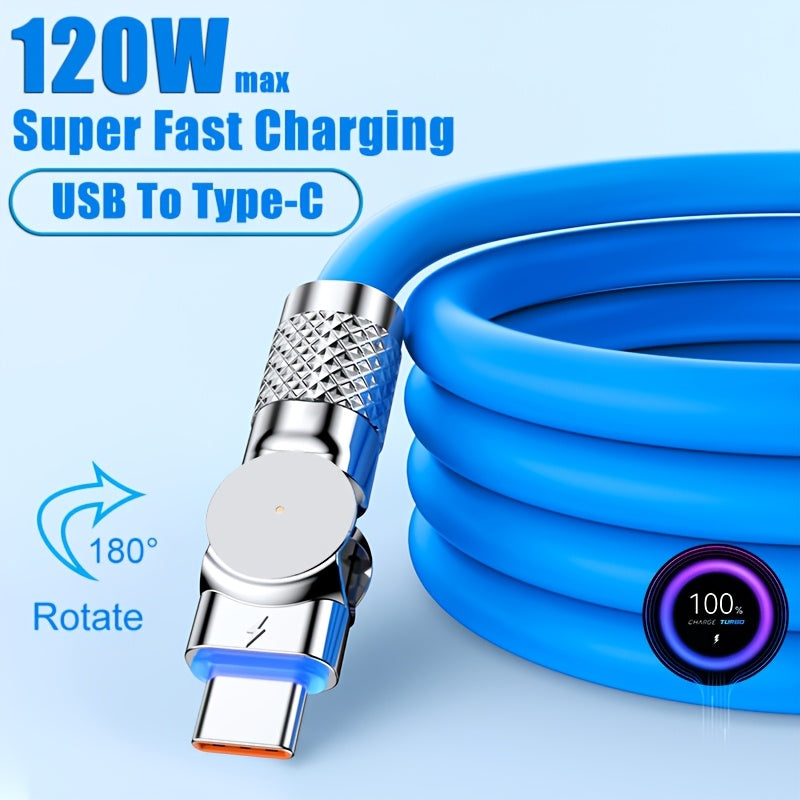 120W USB C Zaryadlash Kabeli tez ma'lumot uzatish va mobil qurilmalar uchun quvvat