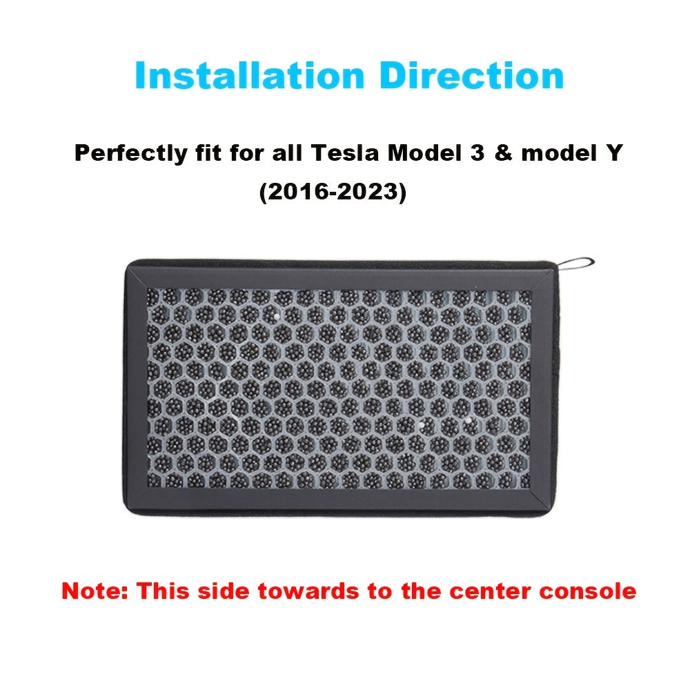 2 Pack HEPA Air Filter with Activated Carbon for Tesla Model 3 and Y