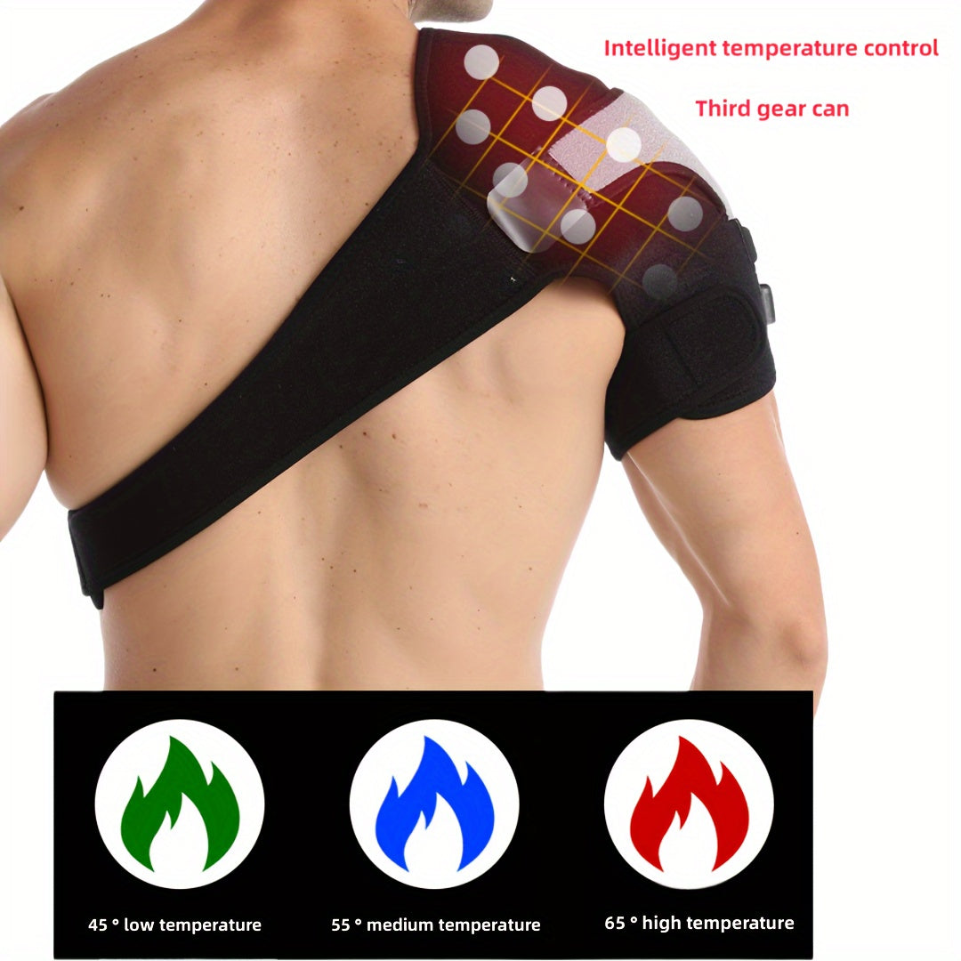 Electric Heating Pad USB Portable with 3-Temperature Control Adjustable Strap Black Gray