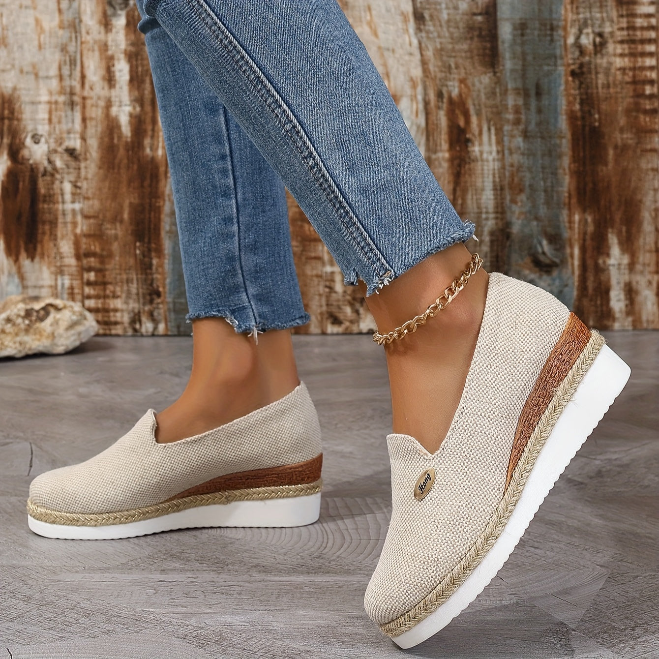 Women's Casual Espadrille Platform Pumps with Round Toe and High Heel